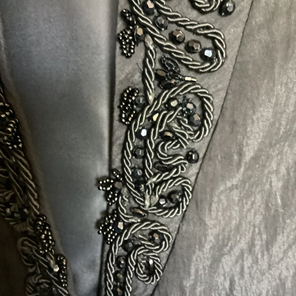 NWT Coldwater Creek Women's Bead Embellished Peplum Jacket in Black Size 14 - Picture 4 of 7